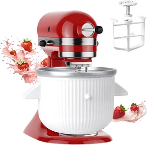 Ice Cream, yogurt, Maker Attachment for Kitchenaid Stand Mixer 4.5-5Qt/5.5-6Qt  - Picture 1 of 8