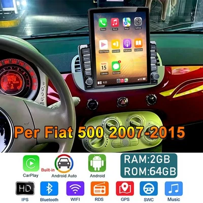 2+64G 9.7" Per Fiat 500 2007-2015 Android 13 Autoradio Carplay GPS Navi RDS WIFI - Immagine 1 di 4