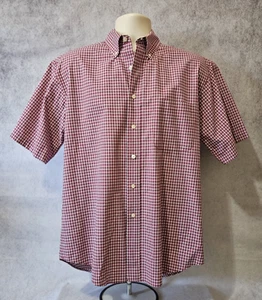 Haggar Wrinkle Free Plaid Short Sleeve Shirt Size Medium - Picture 1 of 5