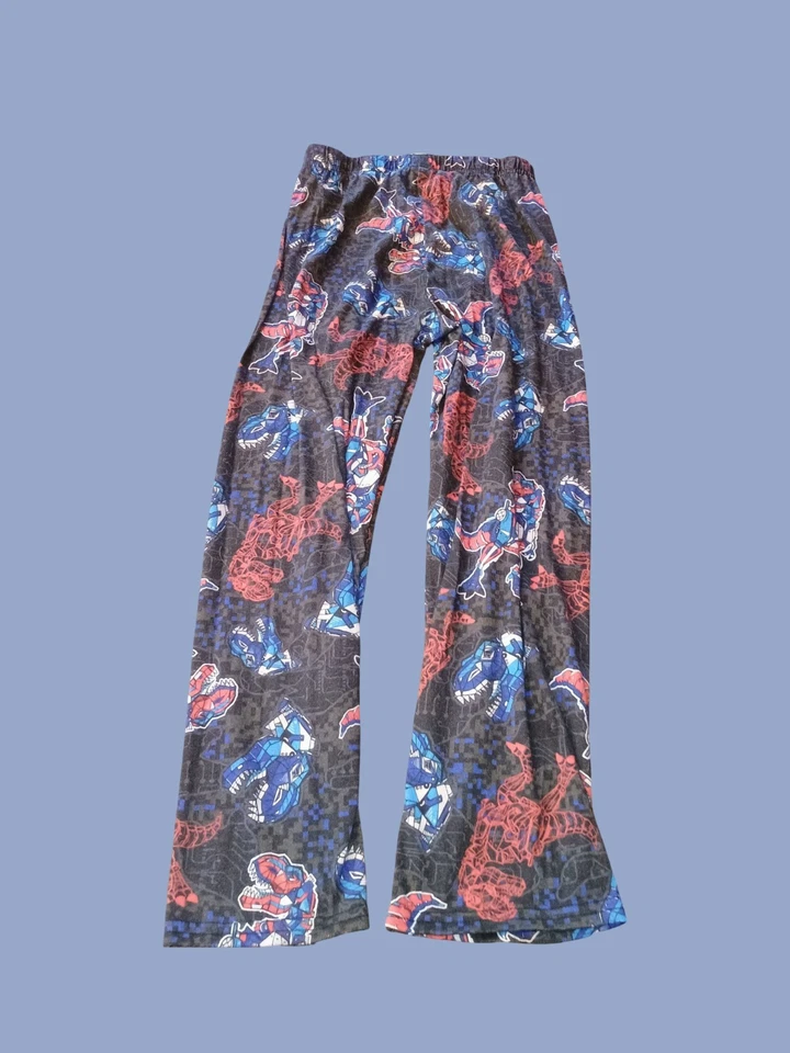 Pantalones de pijama The Children’s Place azul y rojo robot Dino niños talla L (10-12)  Foto 1 de 4