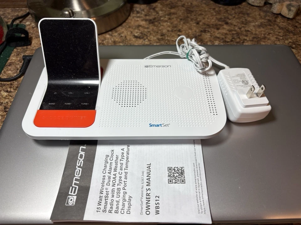 Emerson WBS12 Smartset Weather Band Temperature Sensor Dual Alarm Clock Raido - Image 1 of 1