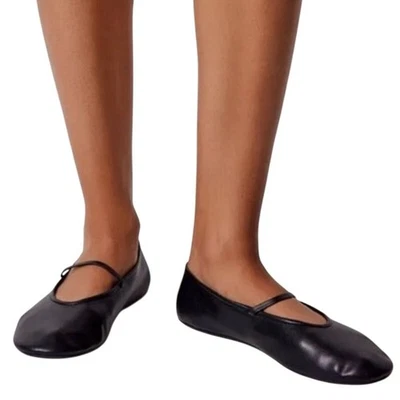 Кожаные туфли на плоской подошве Mary Jane Balletcore Chic Jeffrey Campbell Dancerina черные размер 8,5 - Изображение 1 из 4