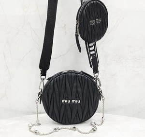 Miu Miu Runde Matelassé Logo Strap Multi Shoulder Bag 5BH191 148264558 - Picture 1 of 10