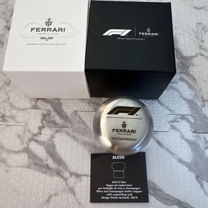 Ferrari GIA12 Noe Champagne Bottle Cork Wine Stopper Set of 2 Unused Silver - Picture 1 of 4