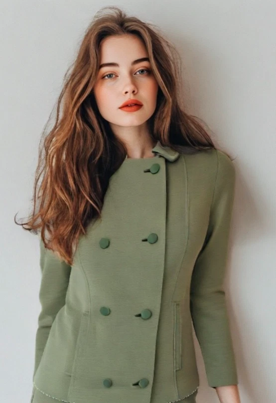 60s 70s Banff Wool Skirt Suit Green Size X-Small Double Breasted Jacket 2-Piece - Image 1 of 4