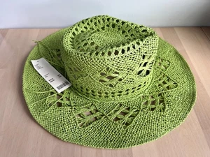 Urban Outfitters Jessie Stroh Cowboy Hut Lime Green Distressed Western Festival - Bild 1 von 5