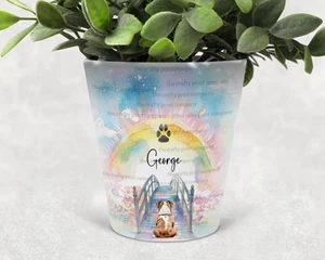 Personalised Rainbow Bridge Plant Pot | Pet Remembrance Gift | Pet Memorial Gift - Picture 1 of 8