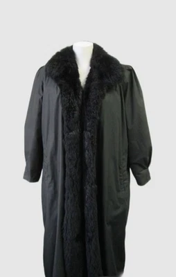 Mujer Talla 14 COMO NUEVO Impermeable Desmontable Negro Piel de Zarigüeya Chaleco Forro Mujer Foto 1 de 4