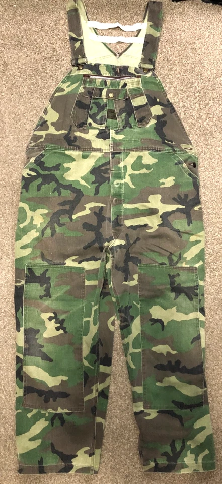 Винтажный комбинезон Liberty двойной передний колено холщовый камуфляж охотничьи нагрудники размер 48x32 - Изображение 1 из 4