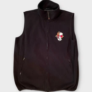Weatherproof Peanuts Snoopy Red Baron Embroidered Fleece Vest Mens XL Black - Picture 1 of 6