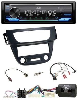 JVC Bluetooth DAB USB Lenkrad Autoradio für Renault Megane Fluence 2012-2014 sch - Bild 1 von 4