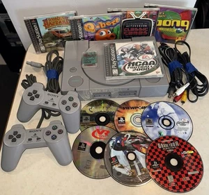 Sony PlayStation 1 PS1 Console Bundle SCPH-9001 W/10 Games 2 Cont. Mem Card Test - Picture 1 of 14