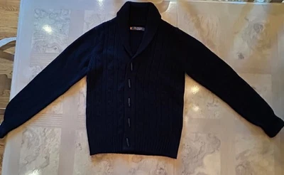 Ben Sherman Black Shawl Cardigan Sweater with Toggle Buttons - Size Small - Image 1 of 4