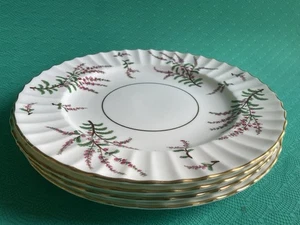 Royal Worcester  Bone China  DUNROBIN Pink Lavender 9 1/8” Luncheon Plates 4 PCs - Imagen 1 de 4
