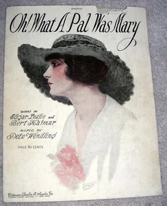 1919 OH WHAT A PAL WAS MARY Sheet Music by Wendling, Leslie, Kalmar BARBELLE - Picture 1 of 2