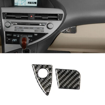 Cubierta de manija de guantera de fibra de carbono 2 piezas para Lexus RX350 RX450h 2010-2012 Foto 1 de 4