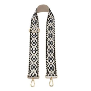 Black White Tan Tribal Tapestry Woven Purse Guitar Crossbody Adjustable Strap - Bild 1 von 2