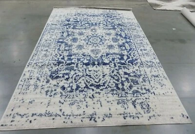 Tapete manchado CREME/MARINHO 5'-1" X 7'-6", preço reduzido 1172584469 MAD603D-5 - Imagem 1 de 4