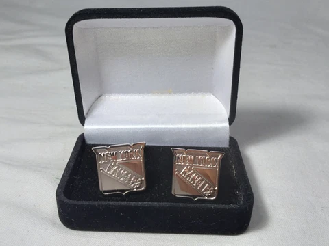 NY Rangers Silver Tone Cuff Links NHL Hockey Cover