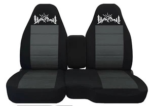 Cubierta de asiento delantera para camioneta negra-carbón con montaña para Chevy Colorado 2004-2012 - Imagen 1 de 9