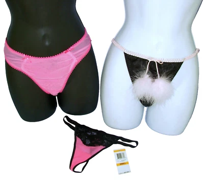 Morgan Taylor Talla S Tanga Tanga Bragas Rosa Negro Sexy Surtido Lote de 3 Foto 1 de 4