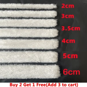 1 m Kunst Kaninchenfell weiß Streifen Band Rand Borte Kleidung Manschetten DIY Nähen Borten - Bild 1 von 30