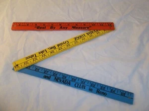 Vtg NEVADA LODGE Lake Tahoe NEVADA CLUB Reno Advertising Folding Wood Yardstick - Picture 1 of 12