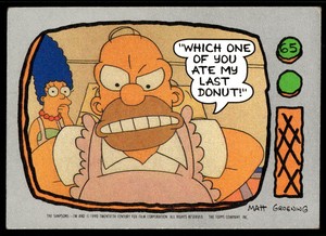 1990 Topps The Simpsons 65 Homer Simpson Which One Of You Ate My Last Donut