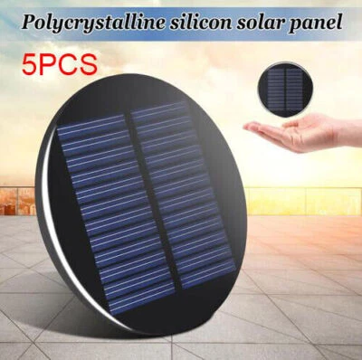 5pcs Mini Solar Panel Module 6V 2W 0.35A 80MM Round Poly DIY Epoxy Cell Battery - Bild 1 von 4