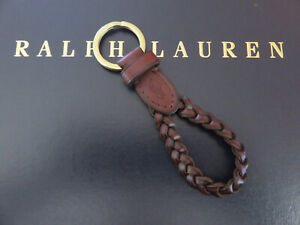Polo RALPH LAUREN Key Chain FOB Brown Braided Leather