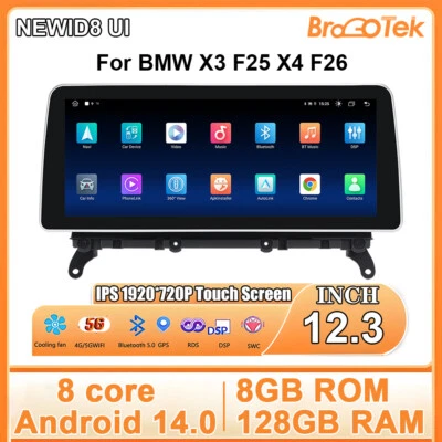 12,3'' Autoradio Carplay GPS SWC 8-Kern 128GB Für BMW X3 F25 X4 F26 Android 14 - Bild 1 von 4