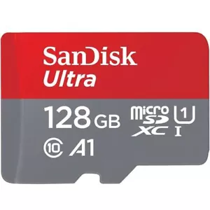 SanDisk Ultra MicroSDXC Card 140MB/s A1 C10 UHS-I & Adapter 128GB SDSQUAB-128G - Picture 1 of 3