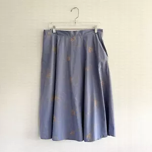 Rosso35 Genova Damen Gr. 46 IT Blau Baumwolle Blumenmuster Bescheiden Rock Taschen - Bild 1 von 8
