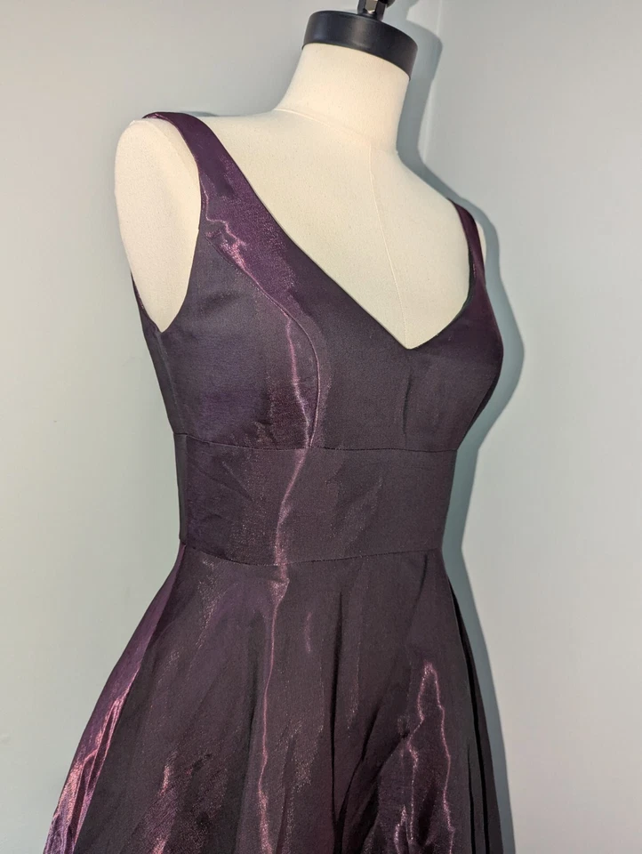 Потрясающий Xscape v-образным вырезом бордовый макси платье размер 2 сделано в США - выпускного вечера официальный - Изображение 1 из 4