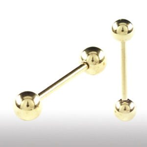 1,6mm Gold Piercing Stab Barbell 6-18mm Ohr Zunge Brustwarze Piercing Stecker