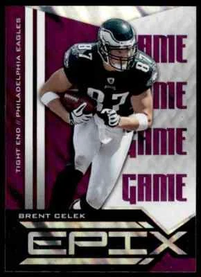 2010 PANINI EPIX GAME PURPLE BRENT CELEK PHILADELPHIA EAGLES #92 PARALLEL - Image 1 of 2