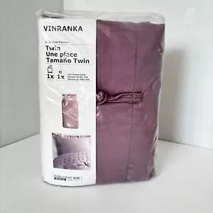 Ikea Vinranka Twin Size Duvet Cover Pillow Case Set Cotton Purple Mauve New - Picture 1 of 6