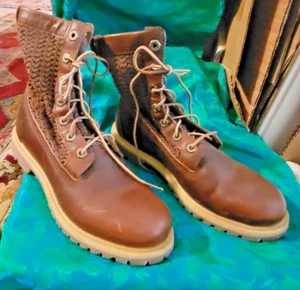 Timberland Boots Women Style 4340 Fabric Mesh Upper Size 7 Brown High Top AS IS - Picture 1 of 9