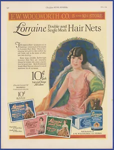 Reti per capelli vintage 1924 LORENA olio di cocco shampoo decorazione salone anni '20 stampa pubblicità - Foto 1 di 1