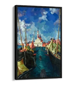 KONRAD MAGI, PINTURA COLORIDA ""VENECIA"" - EFECTO FLOTANTE LIENZO ARTE PARED IMPRESIÓN FOTOGRÁFICA - Imagen 1 de 12