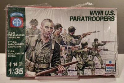 ESCI ERTL SEGUNDA GUERRA MUNDIAL EE.UU. Paracaidistas - 14 figuras en escala 1/35 Foto 1 de 4