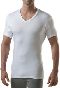 Sweatproof Undershirt for Men with Underarm Sweat Pads (Slim Fit, V-Neck) 