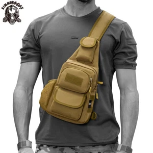 Hombres Bolso Mensajero de Hombro Mochila Táctica Cabestrillo Pecho Molle Paquete Militar - Imagen 1 de 18