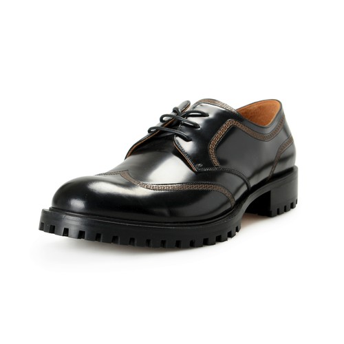 Scarpe Oxford Versace da uomo nere lucide in pelle nera