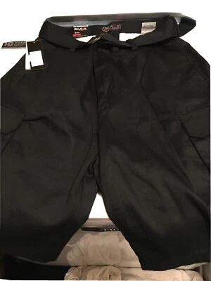 Pantalones cortos cargo Galaxy by Harvic para hombre talla 30 frente plano con cinturón negros Foto 1 de 4