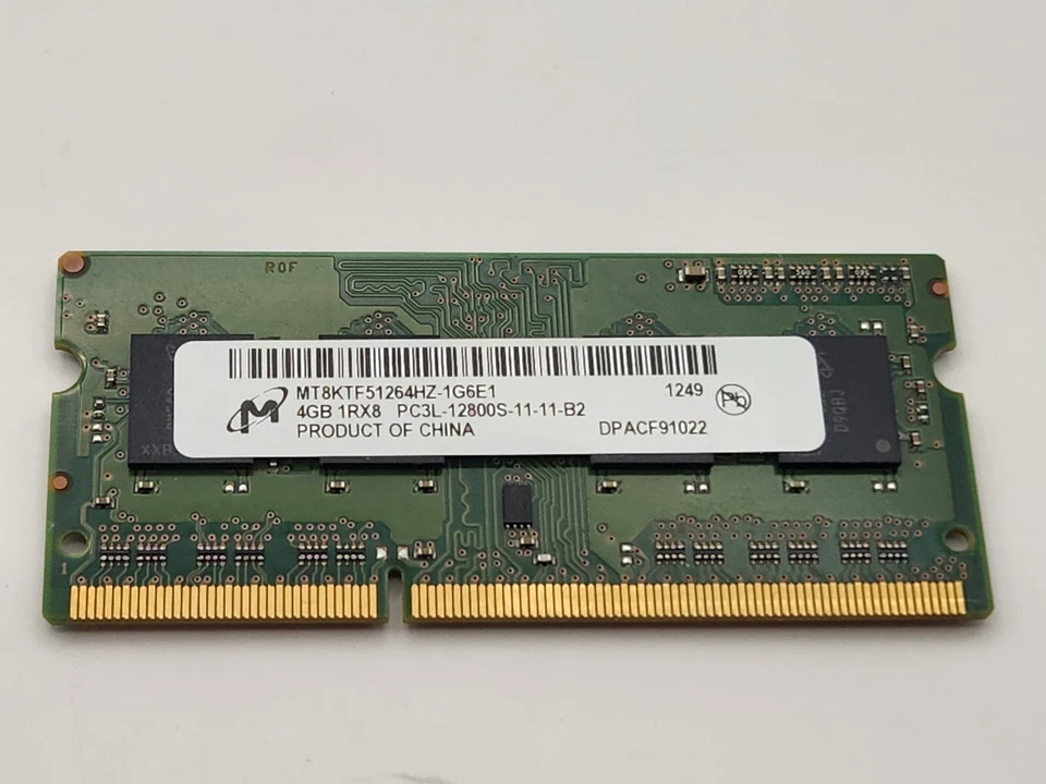 Micron 4 GB SO-DIMM 1600 MHz PC3-12800 DDR3 SDRAM Memory (MT8KTF51264HZ1G6E1)