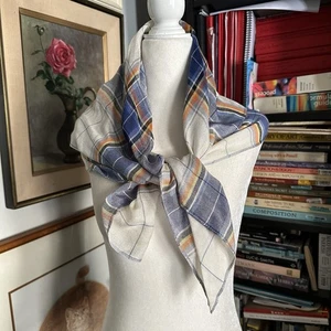 Woven Antartic Tartan 29" Square Multicolored Scarf by DC Dalgliesh Ltd Scotland - Picture 1 of 9