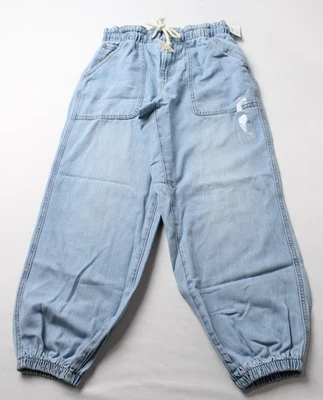 Maurices Women's Short Drawstring Denim Jogger Jean EJ3 Light Sandblast Size 4  - Image 1 of 4