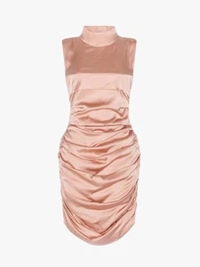 Dundas x Revolve Grace Mini Abito Raso Nudo Rosa Tg. L nuova con etichetta! - Foto 1 di 8