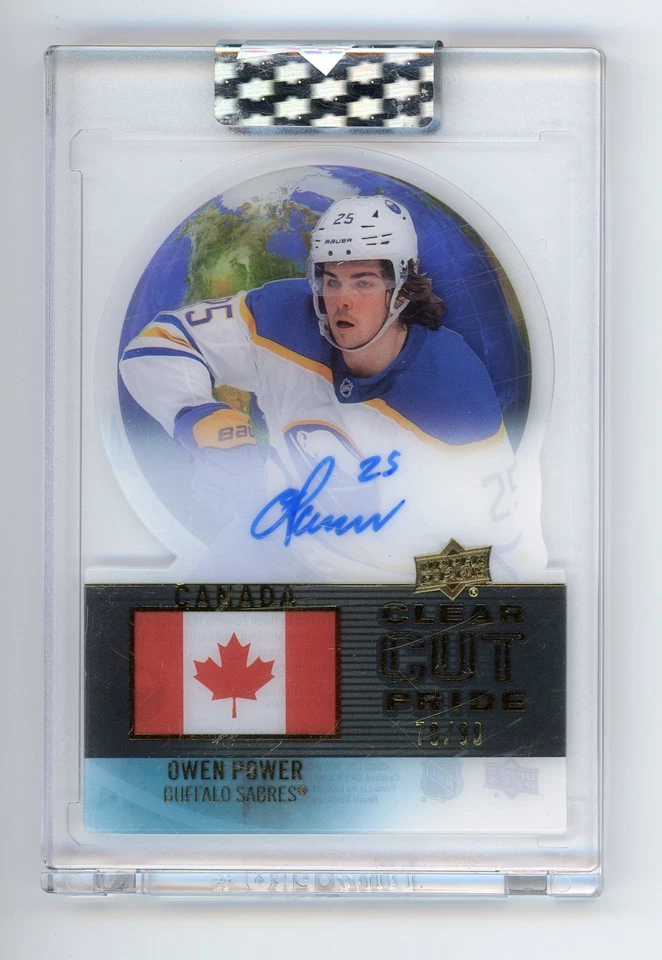 2022-23 UPPER DECK CLEAR CUT OWEN POWER CLEAR CUT PRIDE ROOKIE AUTO /99 - Image 1 of 1